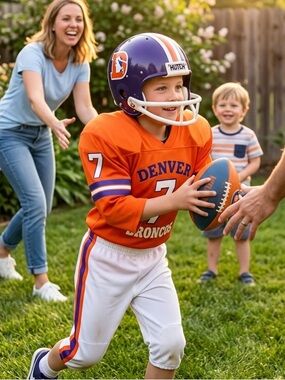 Vintage Hutch Denver Broncos Youth Uniform Set #7 John Elway Helmet Pads Med USA